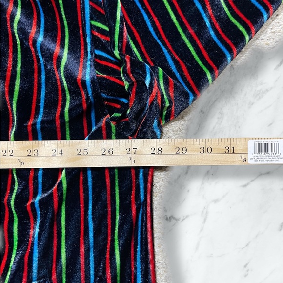 GODBODY Velour Striped Black Red Green Blue Striped Full Zip Hoodie Oversize XXL - Picture 4 of 8